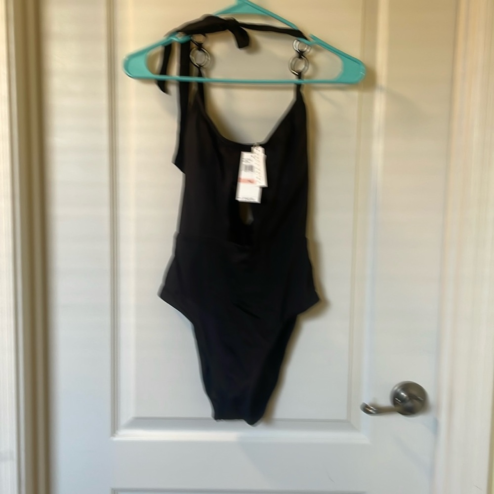 Trina Turk Black Keyhole Swimsuit New Size 10